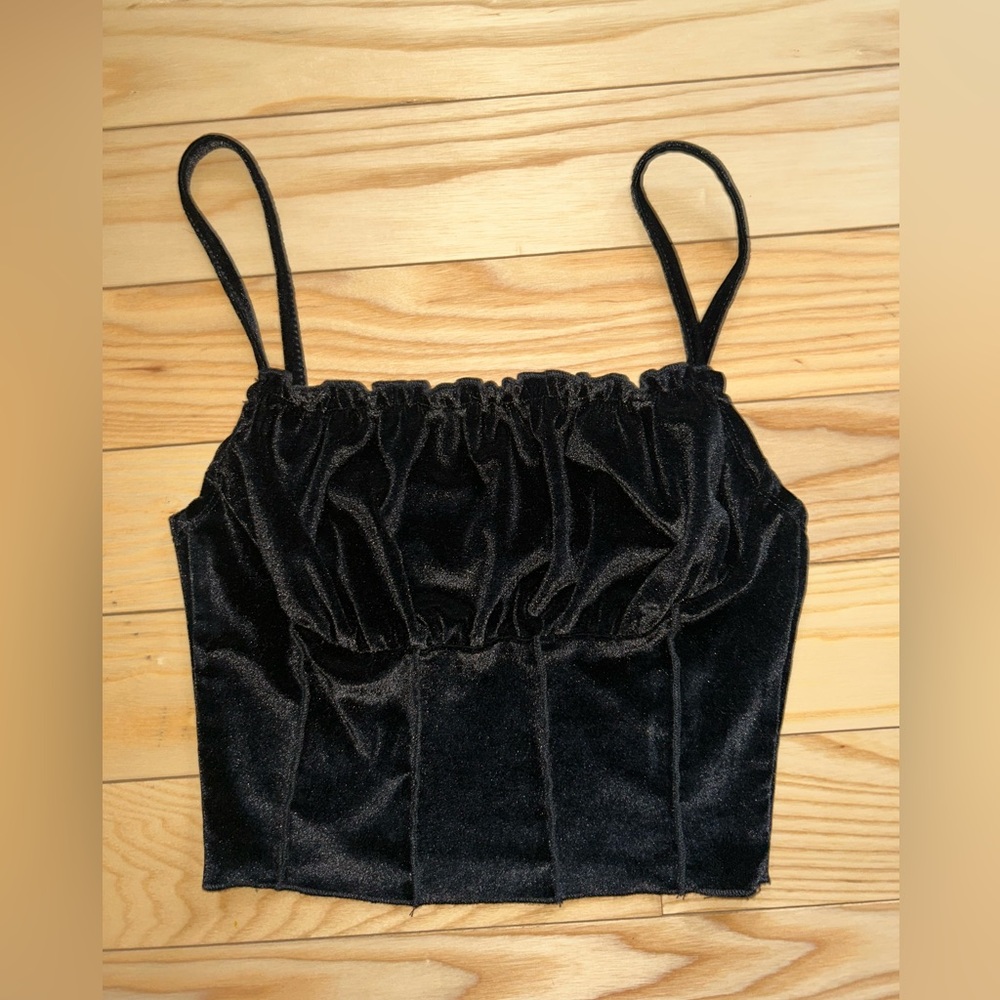 Black velour tank top